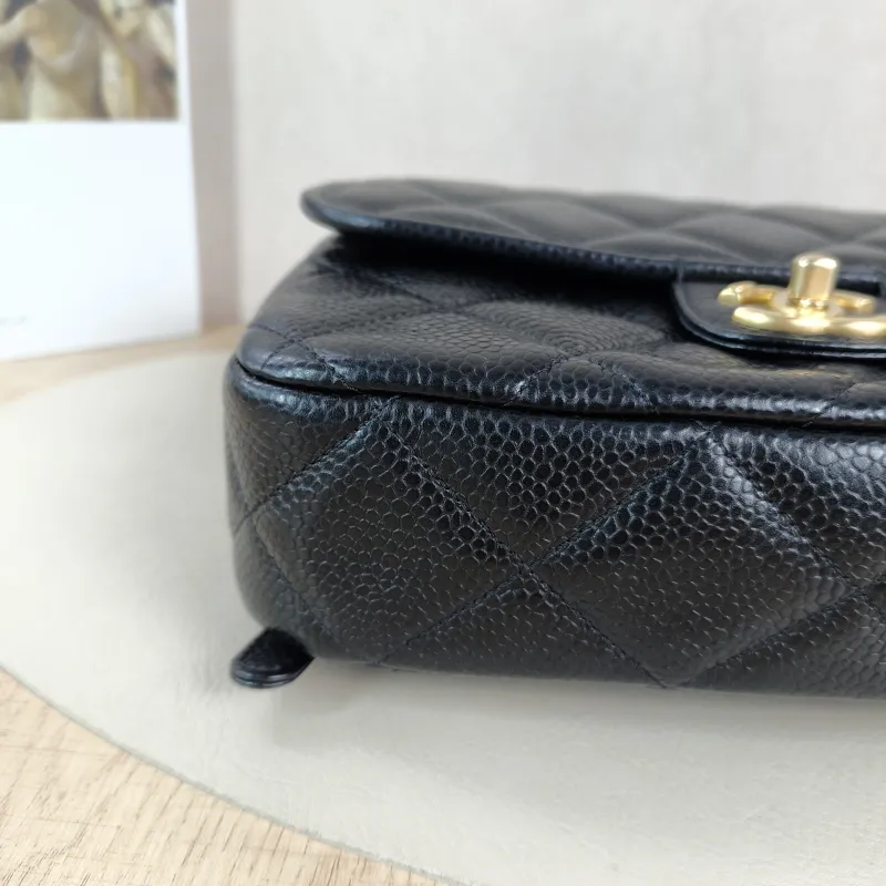 Chanel Backpack Backpack Black Grained Calfskin One Size24 × 6 × 18 cm — detail view 7 of 13