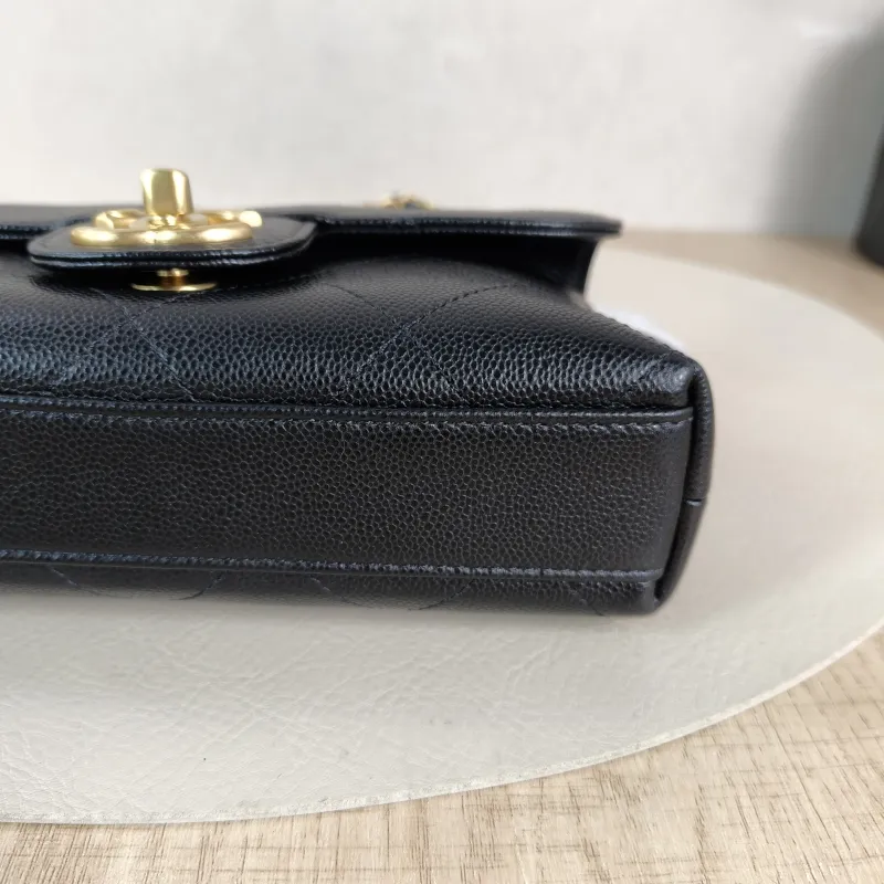 Chanel Crossbody Bag cf Collection Top Handle Bag Black Grained Calfskin One Size 20 × 5 × 13 cm — detail view 7 of 12