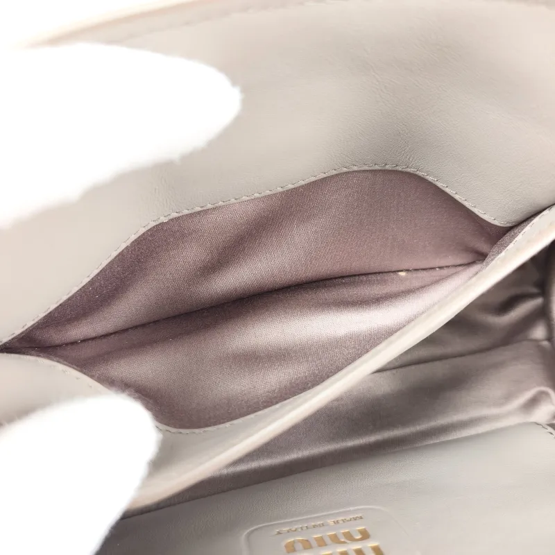 Miumiu Shoulder Bag Grey Calfskin One Size 26 × 9.5 × 14.5 cm — detail view 10 of 13