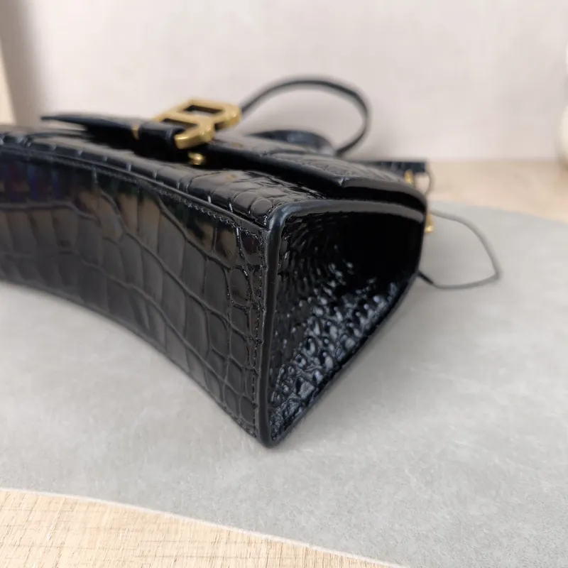 BALENCIAGA Crossbody Bag Hourglass Hourglass Bag Black Calfskin XS 19 × 8 × 13 cm — detail view 5 of 13
