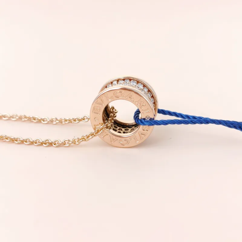 Bvlgari Necklace B.zero1 Pavé Diamond Rose Gold 18KR ose Gold Diamond One Size 46cm — cover view 3 of 7