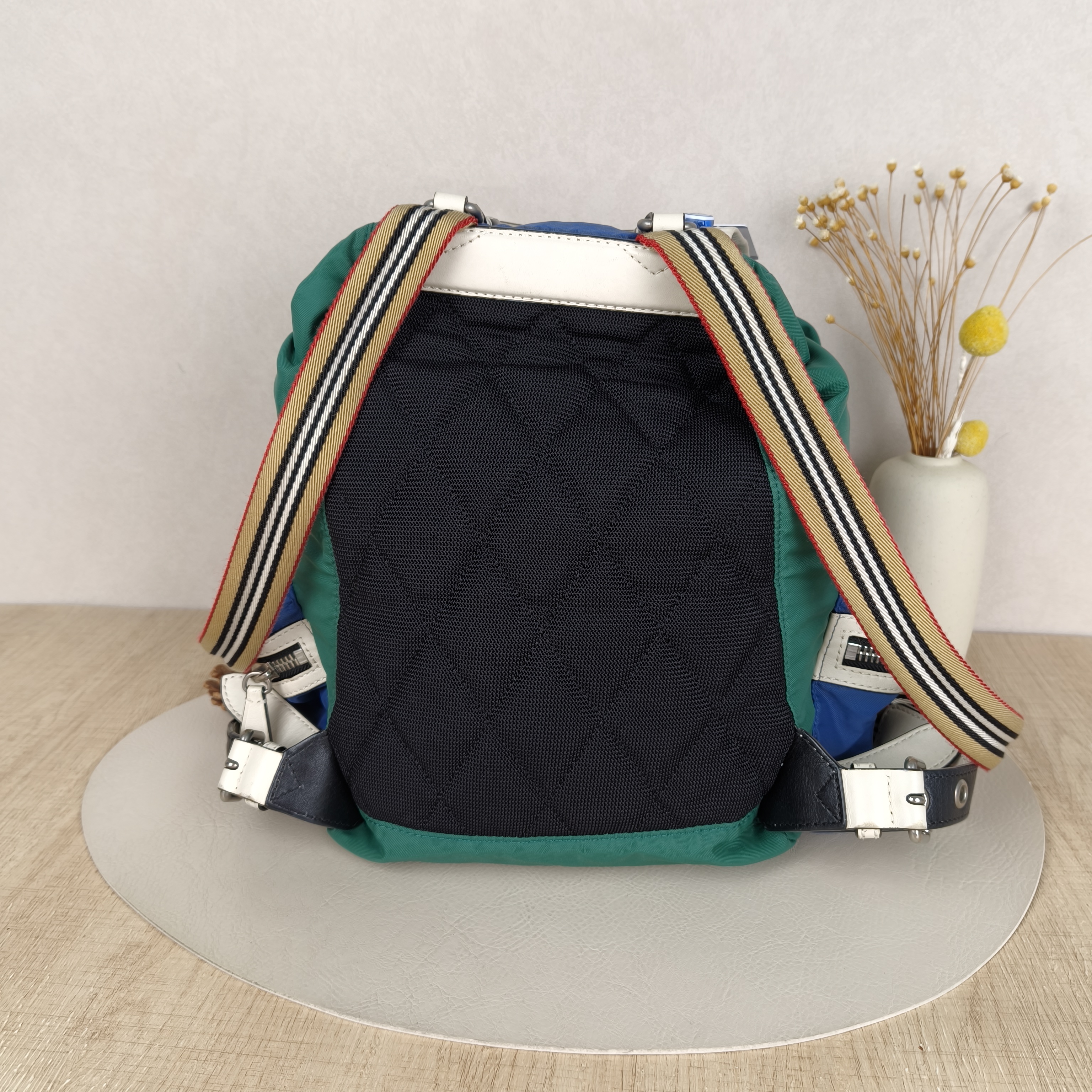 BURBERRY Backpack Backpack Blue Green Nylon One Size30 × 10 × 30 cm — cover view 2 of 8