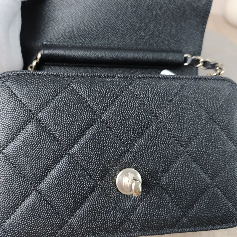 Chanel Crossbody Bag Edition Black Grained Calfskin 18 × 6 × 13.5 cm Microchip Edition — detail view 2 of 14