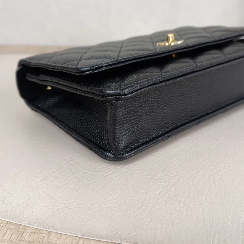 Chanel Crossbody Bag Classic Flap WOC CF WOCWOC Bag Black Grained Calfskin Mini 19.2 × 3.5 × 12.3 cm — detail view 2 of 13