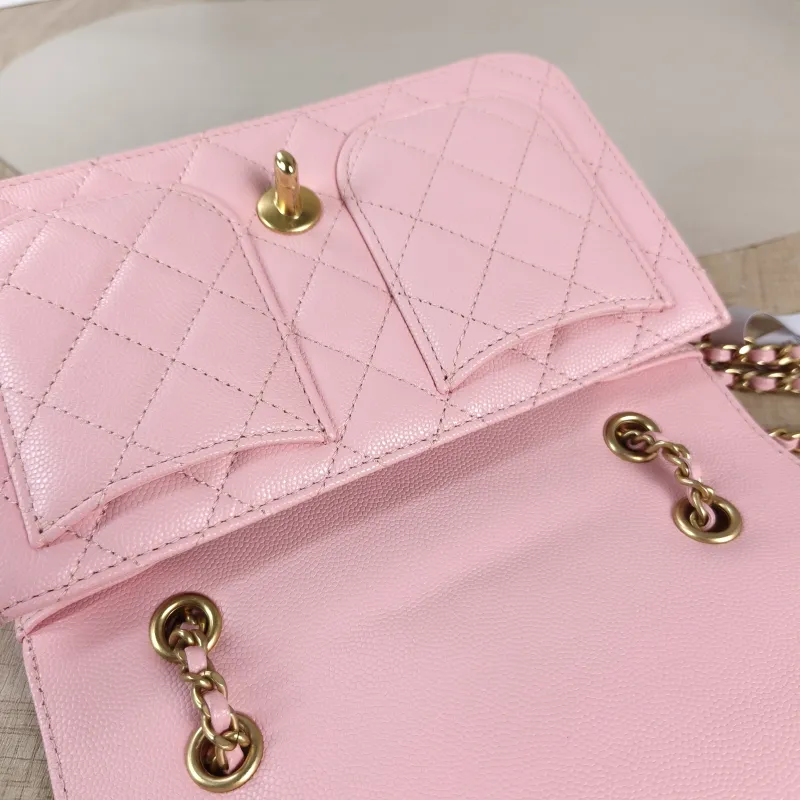 Chanel Crossbody Bag 25b mini Pink Grained Calfskin 19.5 × 6 × 13.5 cm — detail view 7 of 12