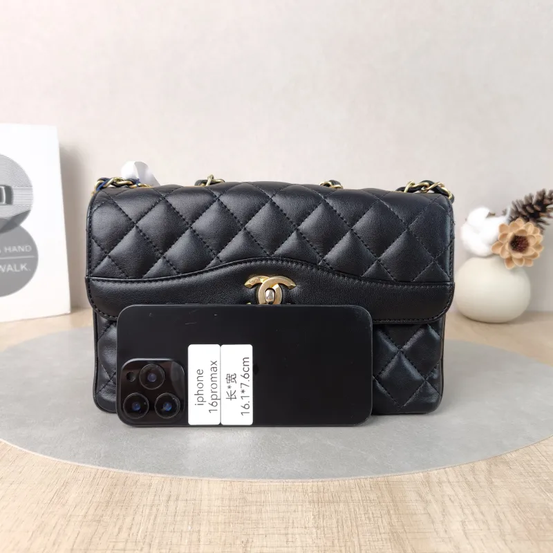 Chanel Crossbody Bag Crossbody Bag Black with Gold-Tone Hardware Lambskin One Size 24 × 7 × 15 cm 24 — cover view 5 of 5