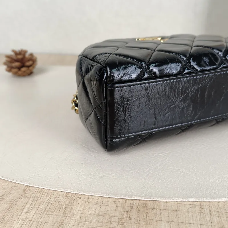 Chanel Crossbody Bag Crossbody Bag Black Waxed Leather One Size 17 × 7 × 10.5 cm — detail view 7 of 11