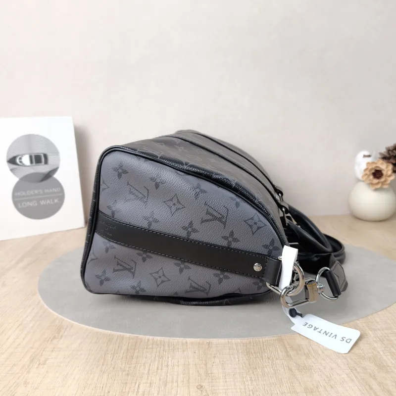 Louis Vuitton Crossbody Bag Keepall 35 Black PVC One Size 35 × 16 × 21 cm — detail view 4 of 12