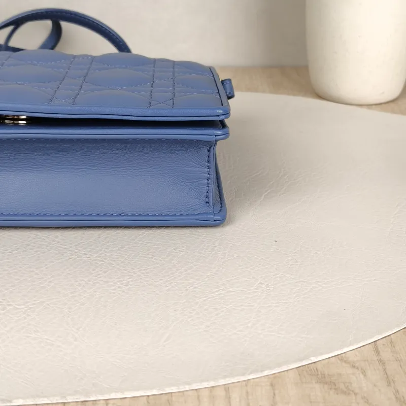 DIOR Shoulder Bag Shoulder Bag Blue Lambskin One Size18 × 3 × 13 cm — cover view 9 of 9