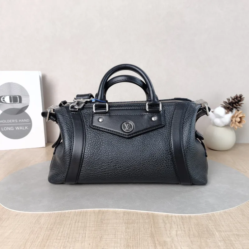 Louis Vuitton Top Handle Bag BIKER Black Lambskin Small 30 × 12 × 12 cm