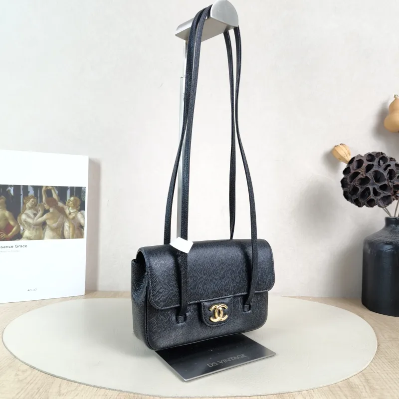 Chanel Crossbody Bag preppy coco Black Grained Calfskin Mini 17 × 5 × 11.5 cm — cover view 3 of 6