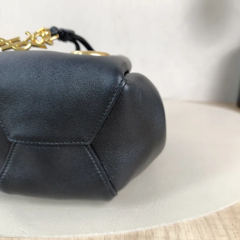 SAINT LAURENT Shoulder Bag Bucket Bag Black Calfskin One Size9 × 8 × 15 cm — detail view 8 of 10