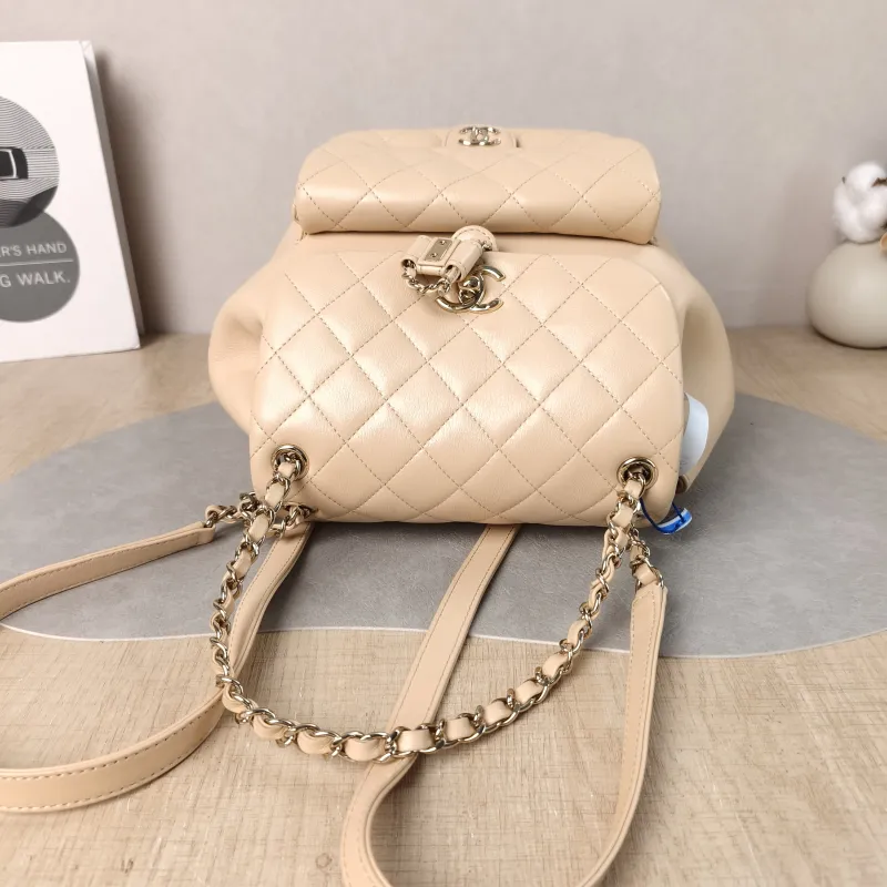 Chanel Backpack Duma Beige Calfskin Large 21 × 13 × 23 cm — detail view 5 of 13