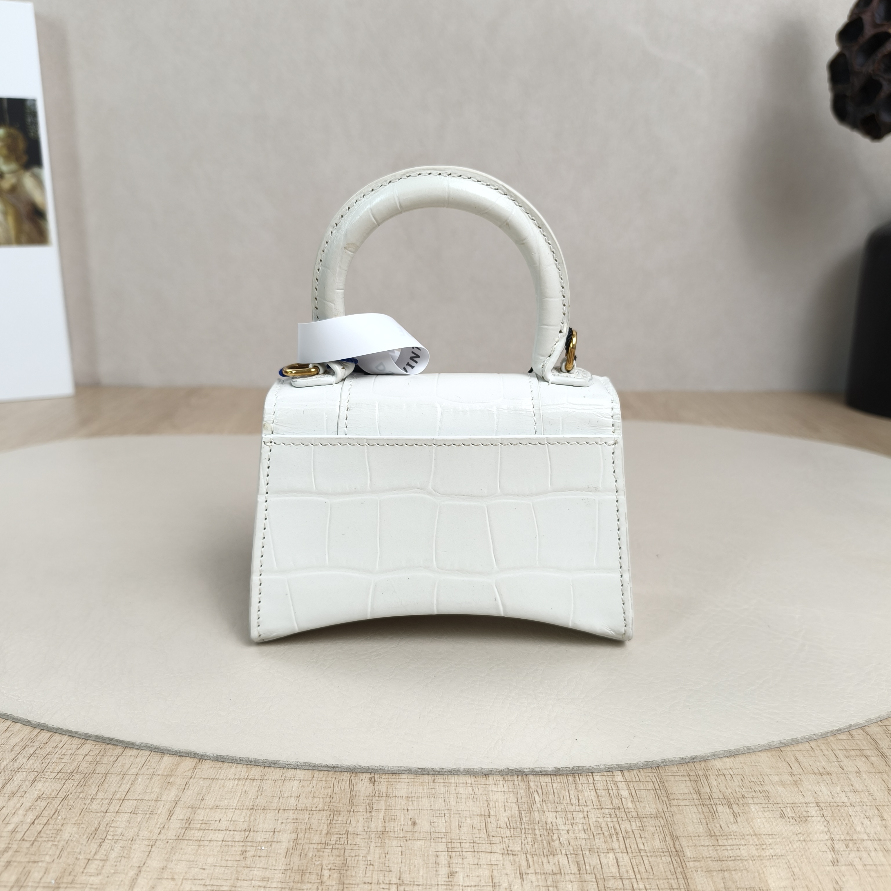 BALENCIAGA Crossbody Bag Hourglass Hourglass Bag White Calfskin Mini12 × 5.5 × 8 cm — cover view 5 of 5