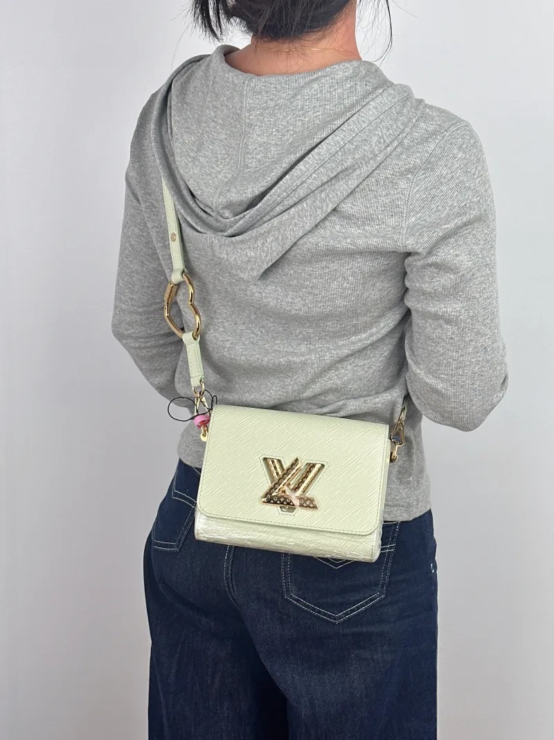 Louis Vuitton Crossbody Bag Twist Green Calfskin Small 19 × 9 × 15 cm — on-model view 2 of 2