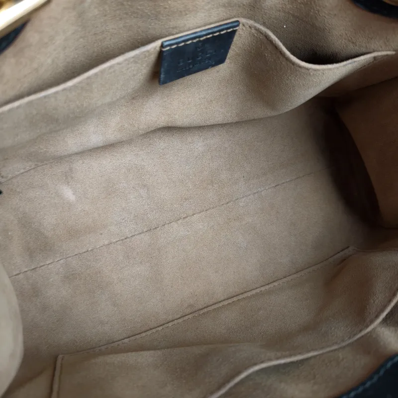 GUCCI Shoulder Bag Padlock Tote Black Monogram PVC Medium 26 × 10 × 18 cm — detail view 5 of 11