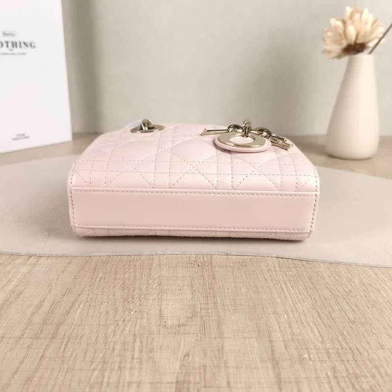DIOR Crossbody Bag Lady D-Joy Pink Lambskin Mini 16 × 5 × 9 cm — cover view 3 of 5