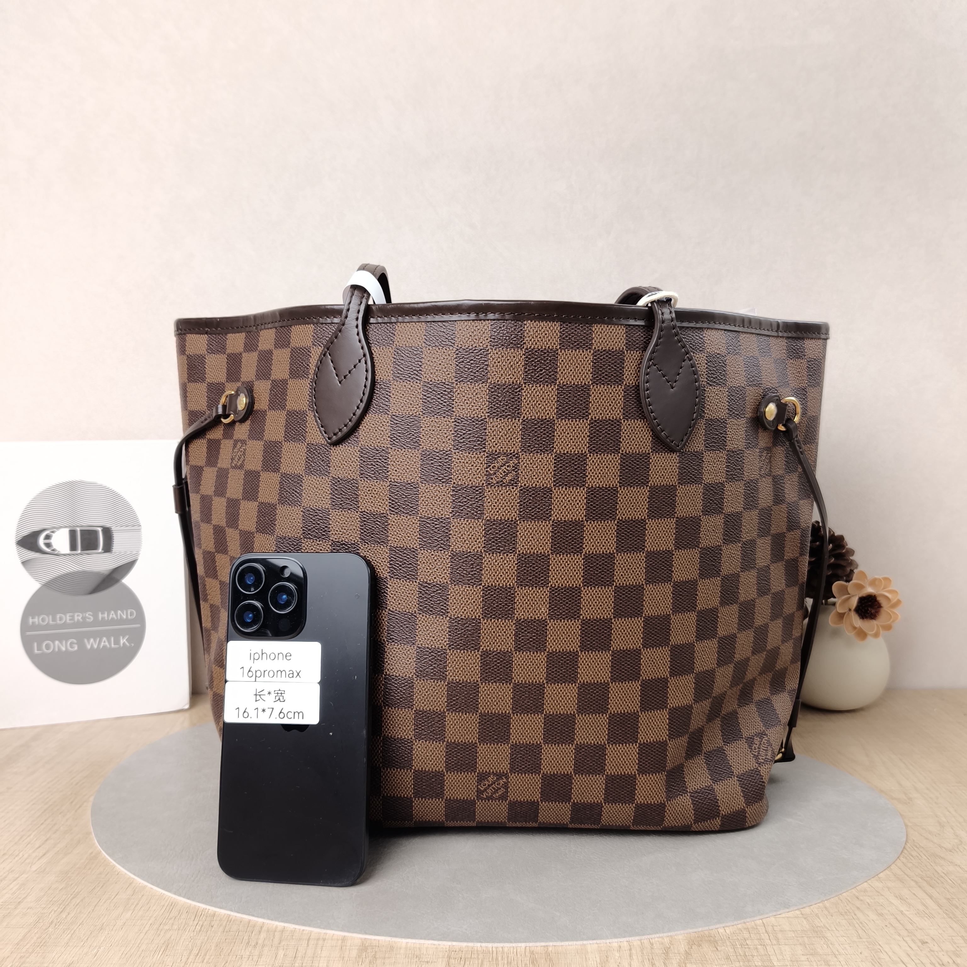 Louis Vuitton Shoulder Bag Neverfull Damier Ebene PVC Medium31 × 14 × 28 cm — cover view 5 of 6