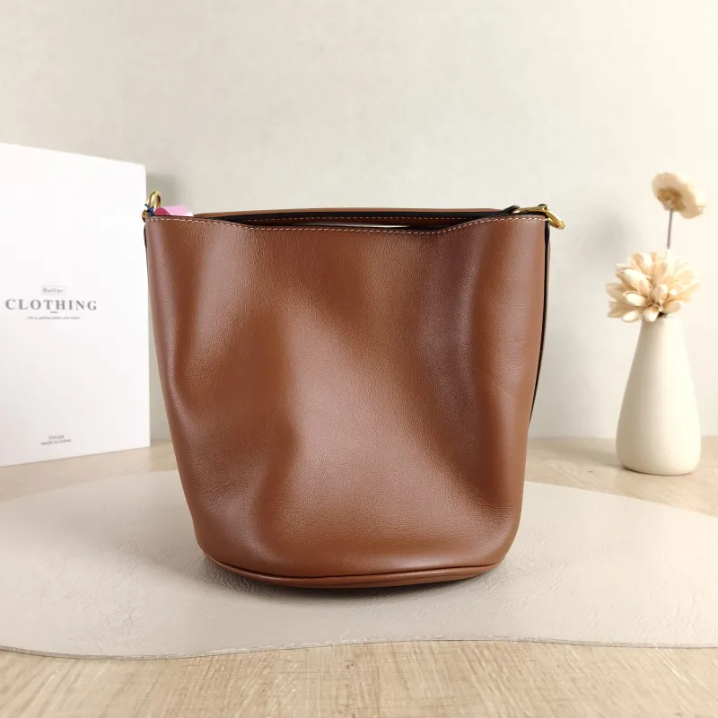 CELINE Crossbody Bag Teen Bucket 16 Bucket Bag Caramel Calfskin Small 16 × 16 × 18 cm — cover view 5 of 5