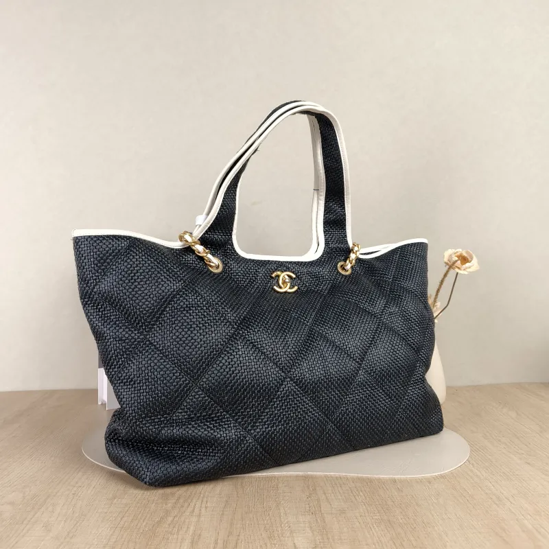 Chanel Shoulder Bag Tote Bag23M cocobeach Navy Woven One Size40 × 17 × 29 cm — cover view 3 of 4