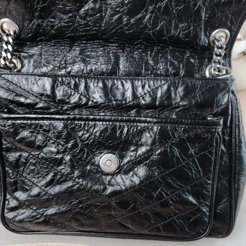 SAINT LAURENT Crossbody Bag Niki D Waxed Leather Calfskin Medium 28 × 8.5 × 20 cm — detail view 1 of 16