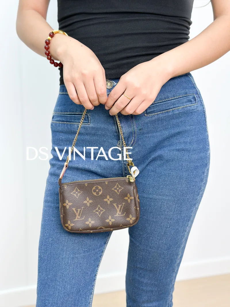 Louis Vuitton Clutch Mini Pochette Accessoires Monogram PVC Mini 15.5 × 4 × 10.5 cm — on-model view 2 of 3