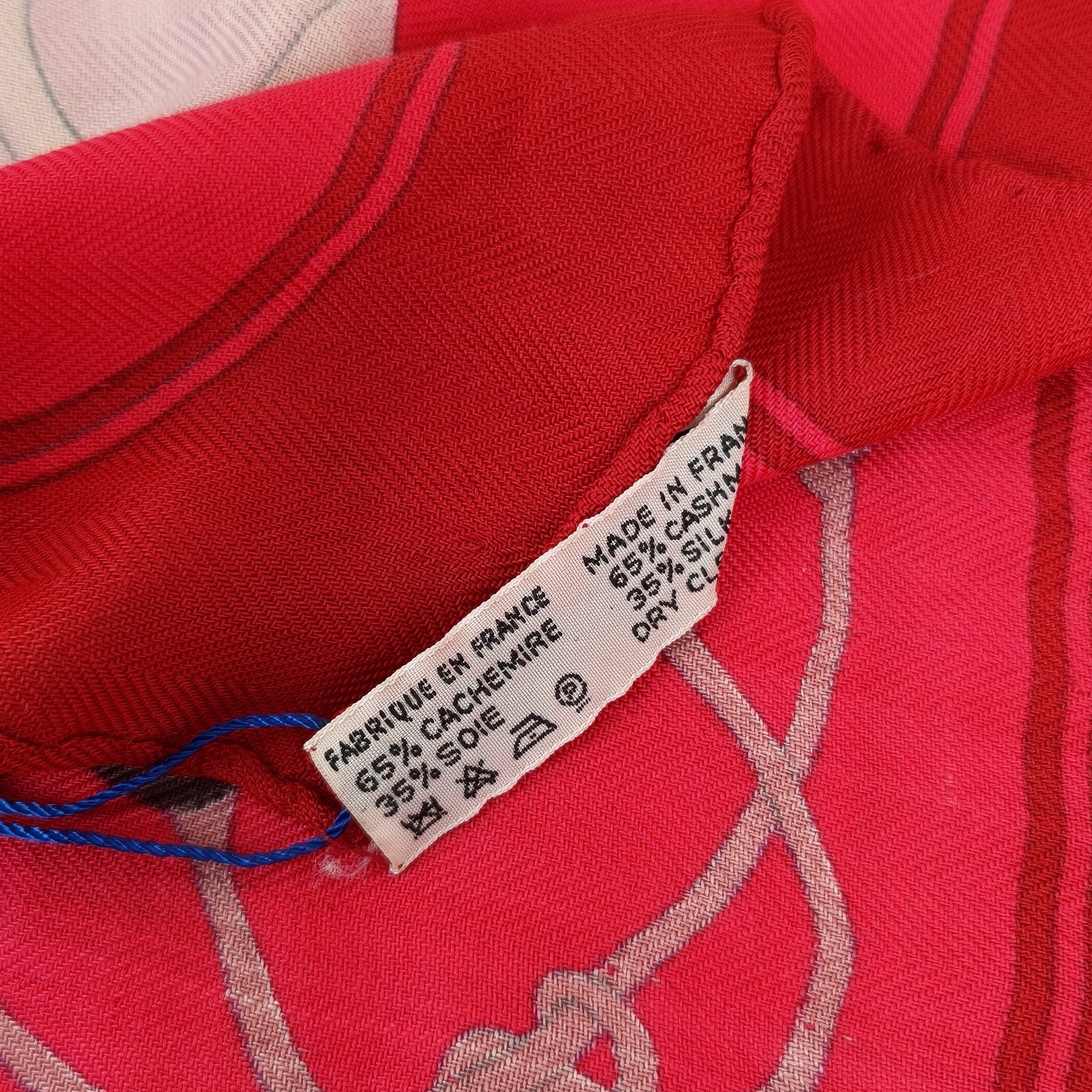 Hermès Red Silk Cashmere One Size90*90 — cover view 6 of 6