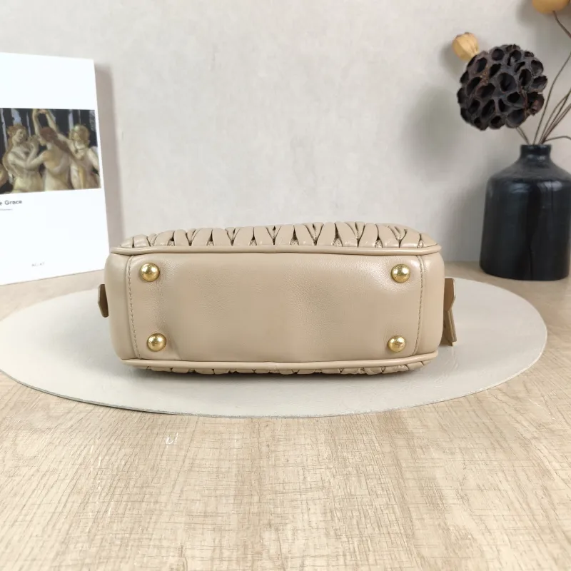 Miumiu Top Handle Bag Arcadie MatelasséCollection Edition Beige Lambskin Medium22 × 7.5 × 10.5 cm — cover view 4 of 6
