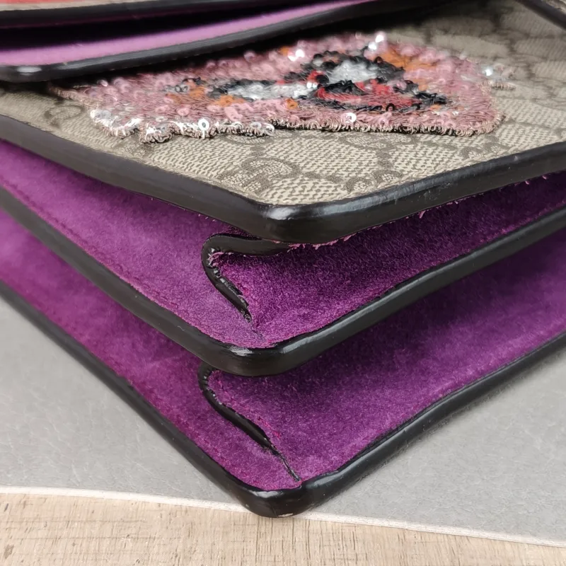 GUCCI Crossbody Bag Dionysus Monogram PVC Medium 28 × 9 × 17 cm — detail view 8 of 13