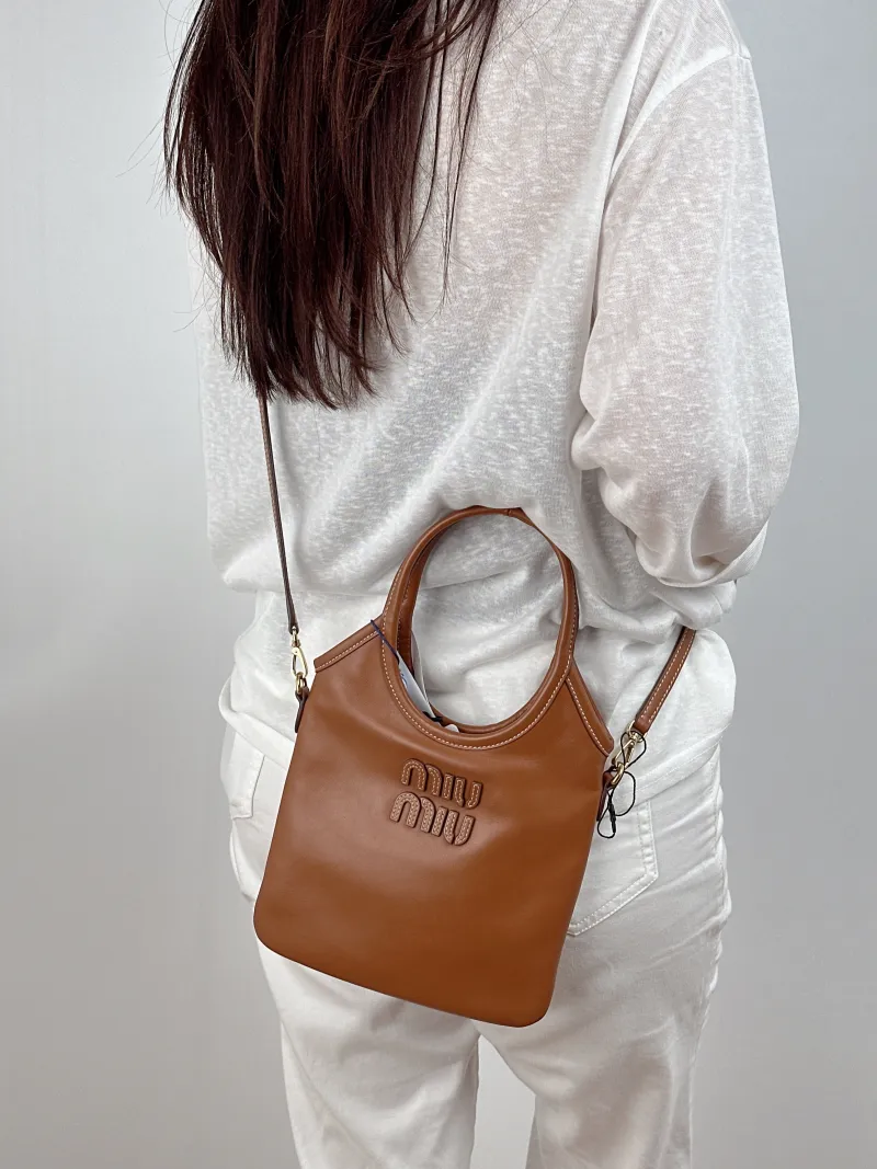 Miumiu Shoulder Bag IVY Tote Shopping Tote CC alfskin Mini 20*24 — on-model view 1 of 2