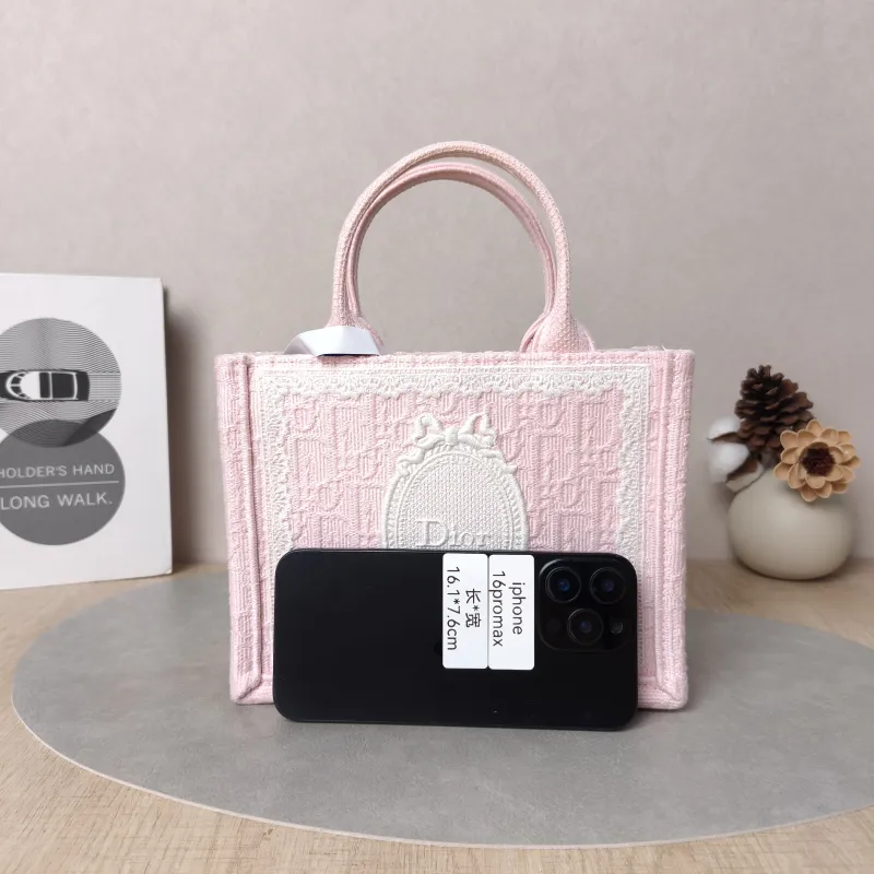 DIOR Shoulder Bag Book Tote Shoulder Strap Edition Pink Canvasmini20.5 × 7 × 16 cm — cover view 5 of 5