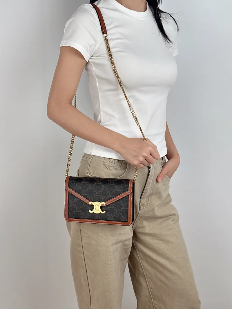CELINE Crossbody Bag MARGO Wallet Monogram PVC Mini 19.5 × 4.5 × 13 cm — on-model view 1 of 2