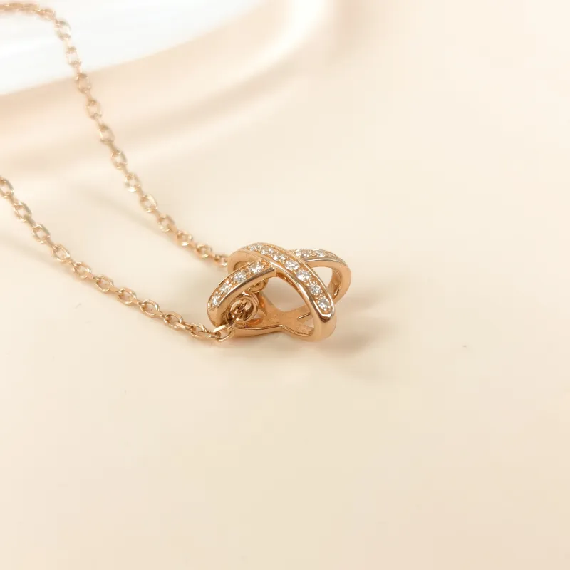 CHAUMET Necklace Jeux de Liens · Collection · Necklace Rose Gold Diamond18KR ose Gold One Size42cm — cover view 3 of 8