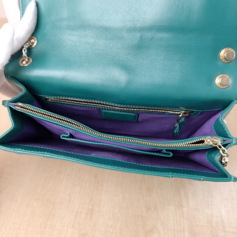 Bvlgari Crossbody Bag Serpenti Forever Collection Crossbody Bag Green Calfskin Medium 28 × 7.5 × 19 cm — detail view 1 of 14