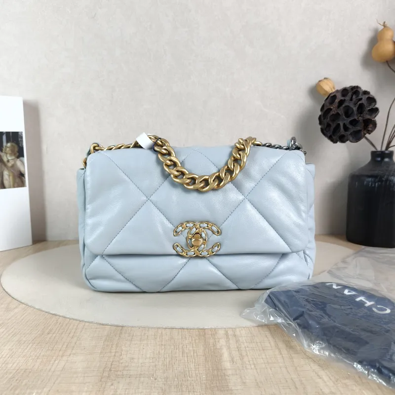 Chanel Crossbody Bag 19Bag Blue SL ambskin Small 26 × 9 × 16 cm — cover view 6 of 6