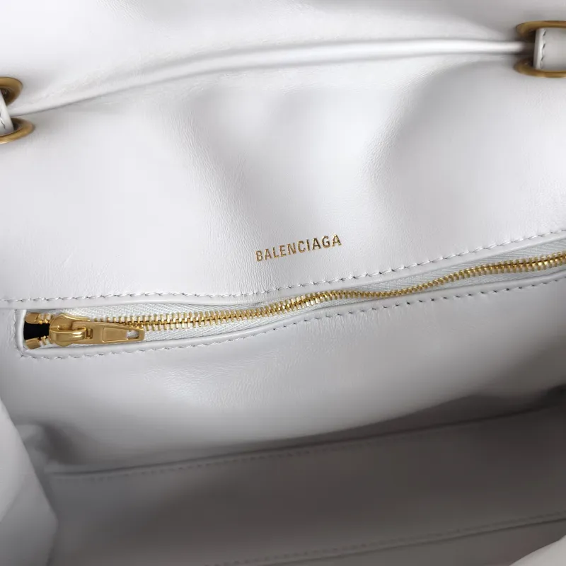 BALENCIAGA Crossbody Bag B Bag Crossbody Bag White Calfskin One Size 24 × 7 × 20 cm — detail view 1 of 12