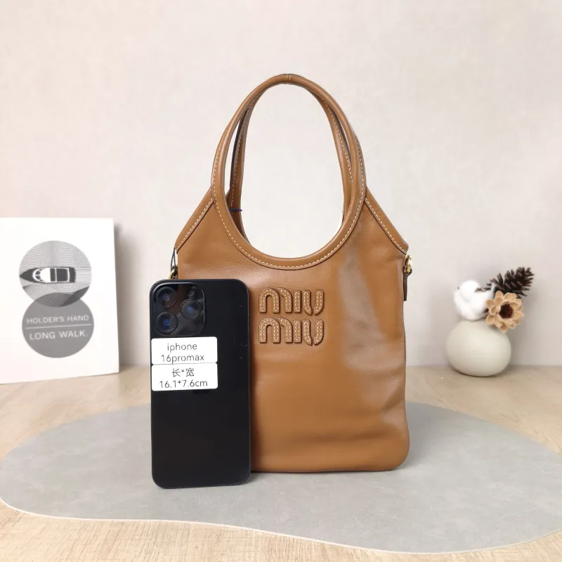 Miumiu Shoulder Bag IVY Tote Shopping Tote CC alfskin Mini 20*24 — cover view 5 of 6