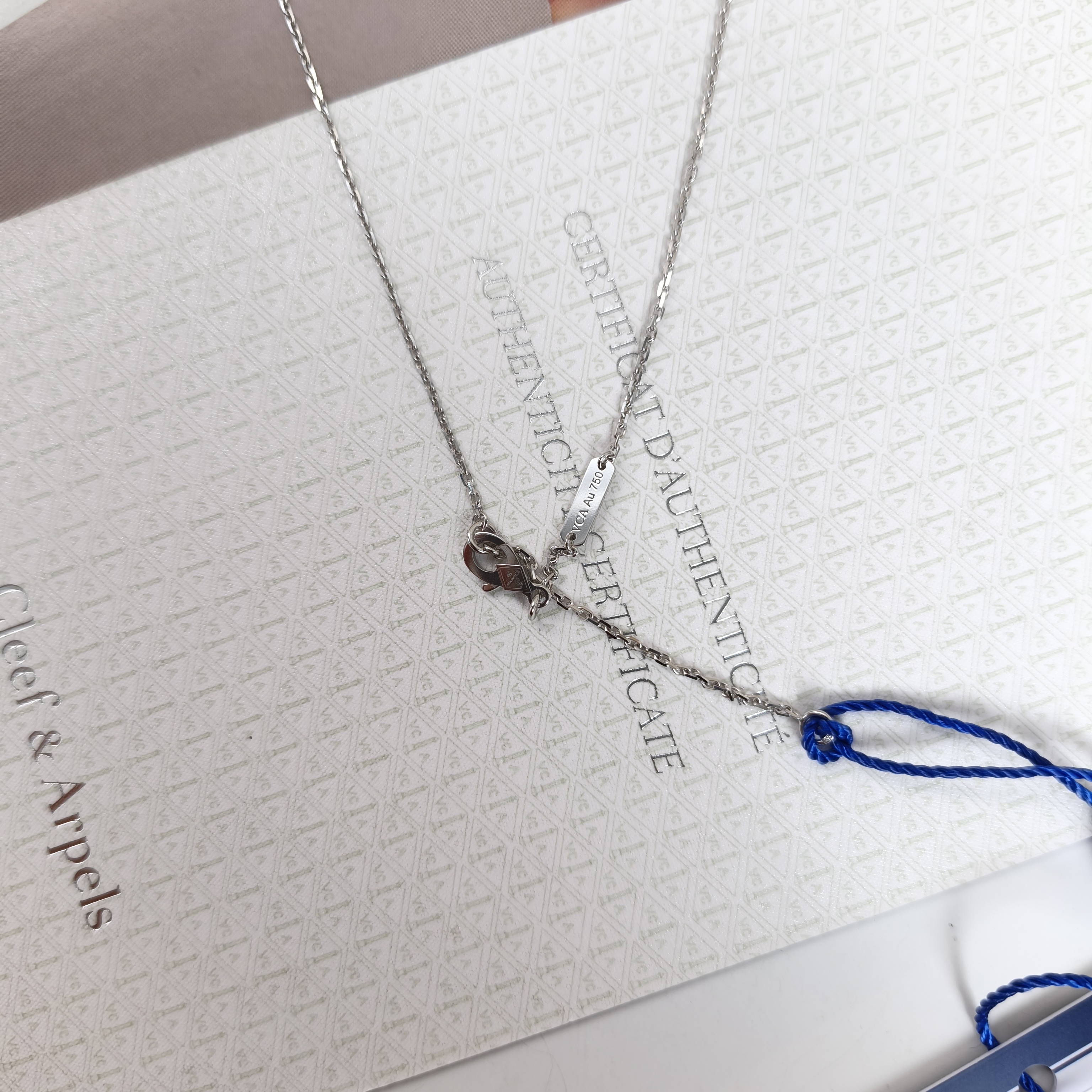 Van Cleef & Arpels Alhambra Alhambra Collection Pavé Diamond Necklace White Gold18KW hite Gold Diamond Vintage Small42cm — cover view 4 of 11