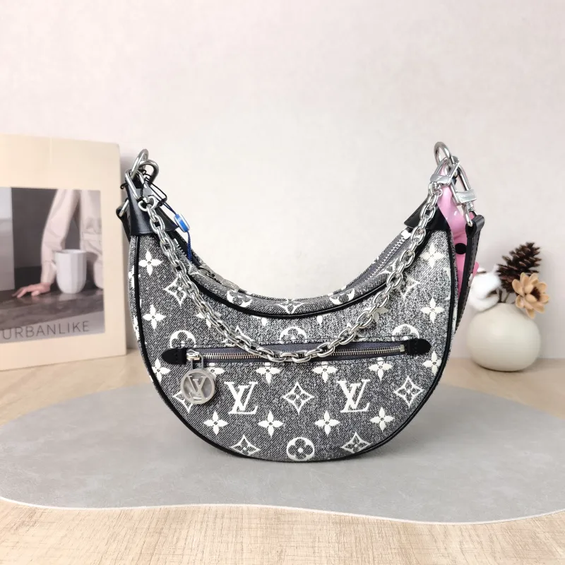 Louis Vuitton Crossbody Bag Loop Grey Small 23 × 6 × 13 cm