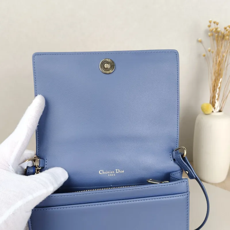 DIOR Shoulder Bag Shoulder Bag Blue Lambskin One Size18 × 3 × 13 cm — detail view 3 of 10