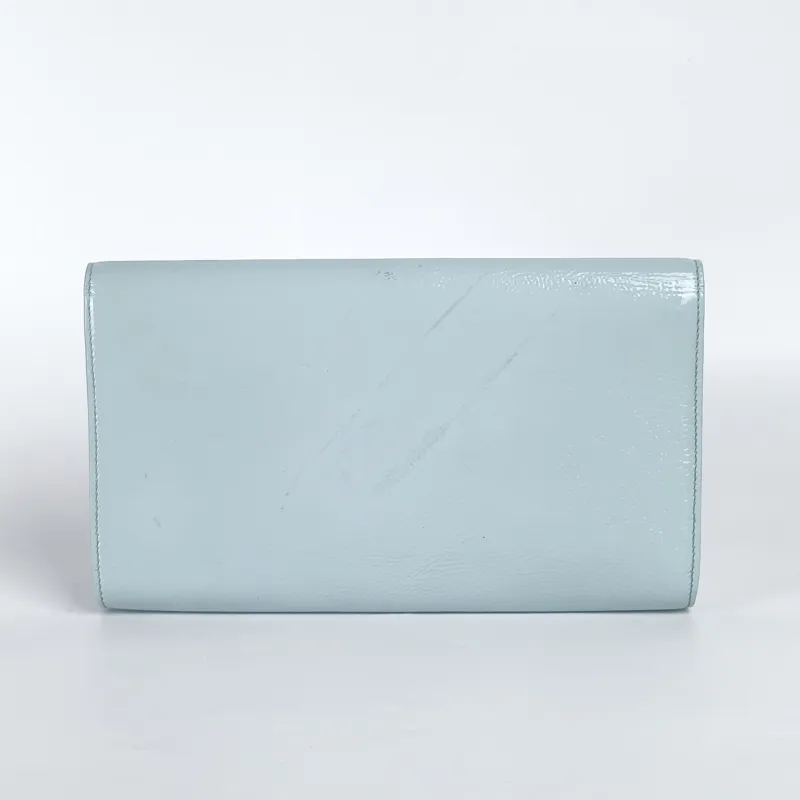SAINT LAURENT Clutch Clutch Blue Patent Leather One Size28 × 4 × 16 cm — cover view 2 of 10