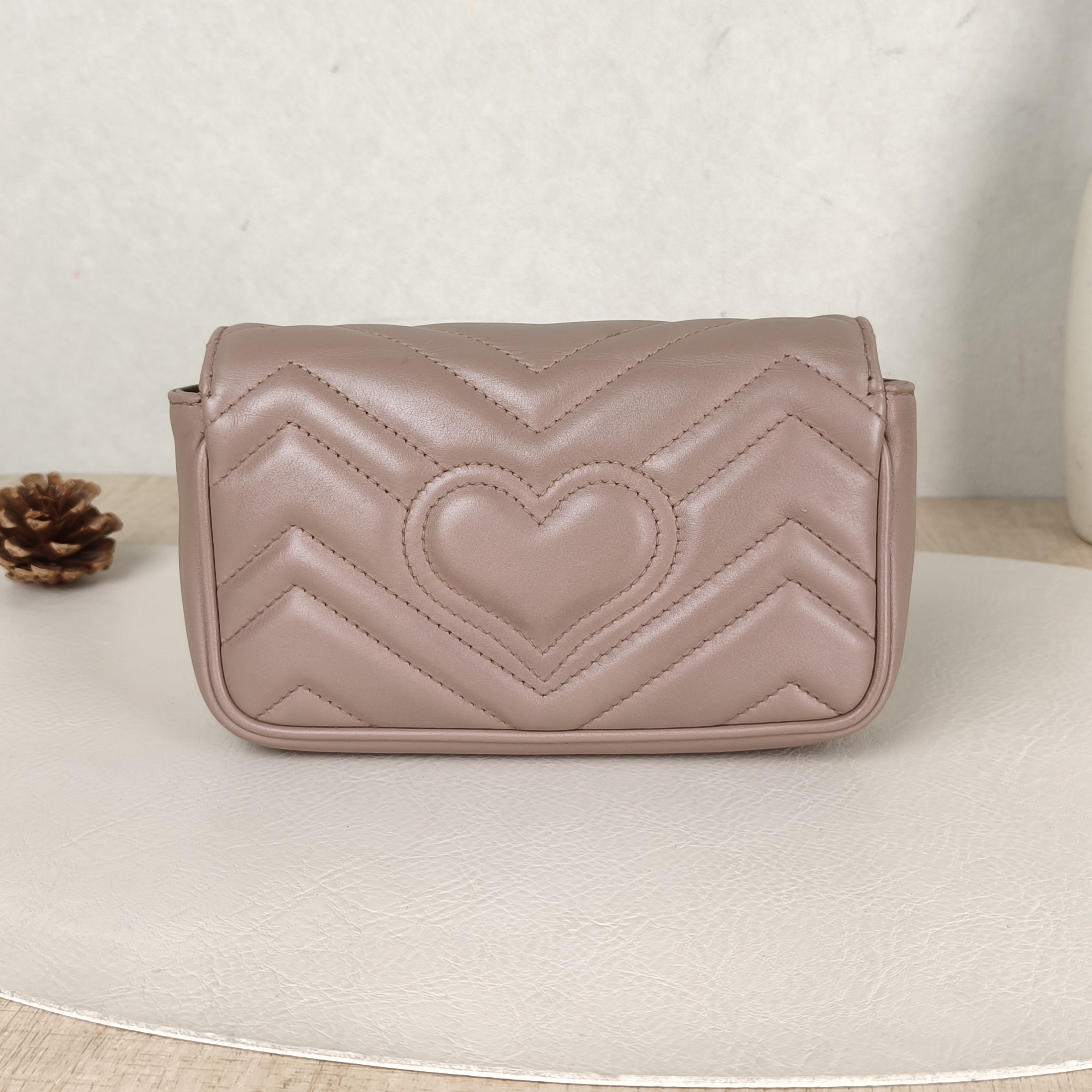 GUCCI Crossbody Bag GG Marmont Mini Marmont Mini Brown Calfskin16.5 × 4.5 × 9.5 cm — cover view 2 of 5