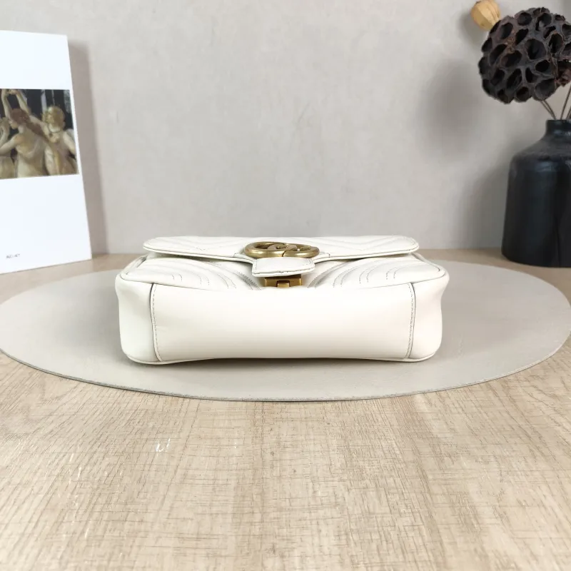 GUCCI Crossbody Bag GG Marmont Small Marmont 22White Calfskin Small22 × 6 × 13 cm — cover view 2 of 5