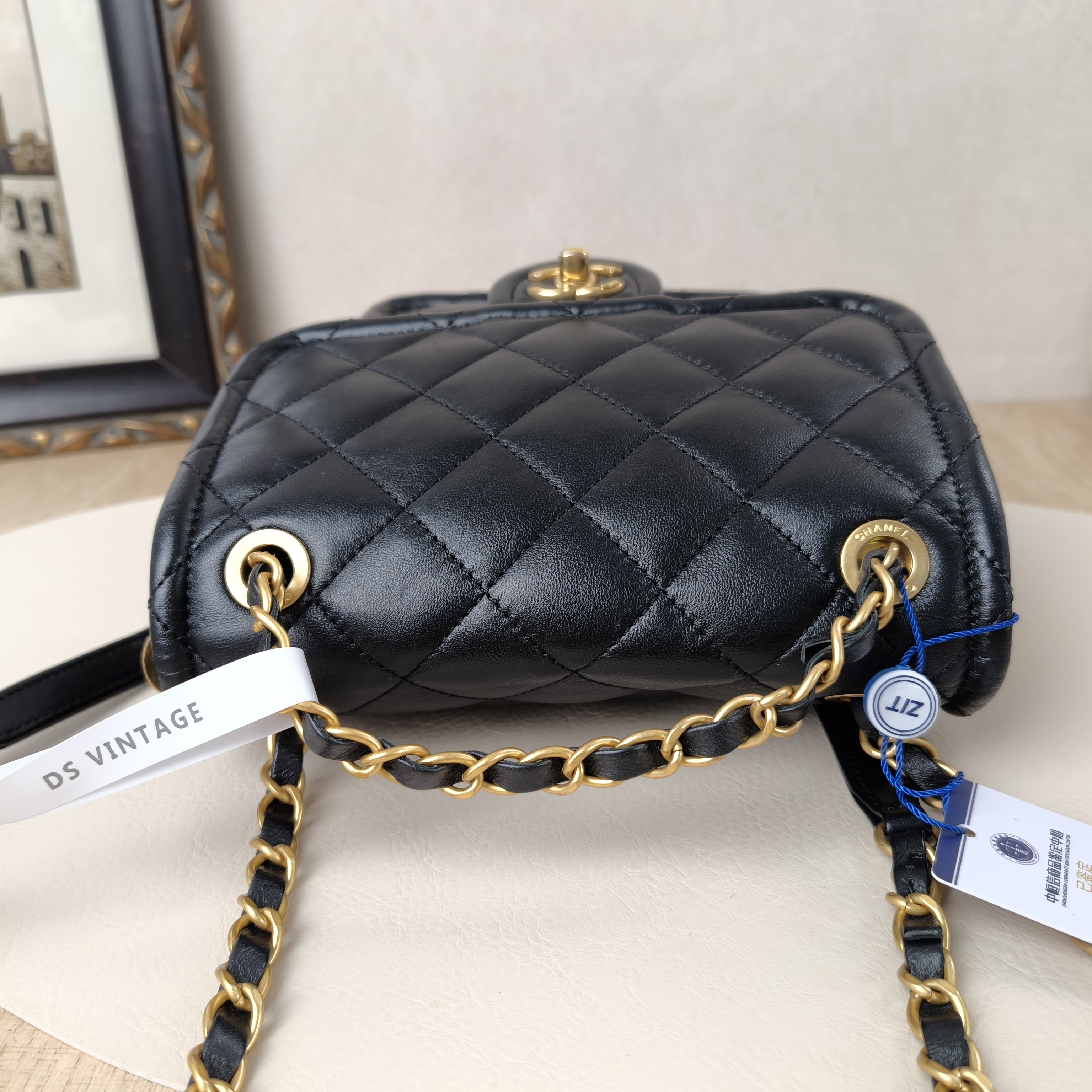 Chanel Backpack Backpack Black Lambskin One Size18 × 5 × 22 cm — cover view 6 of 10