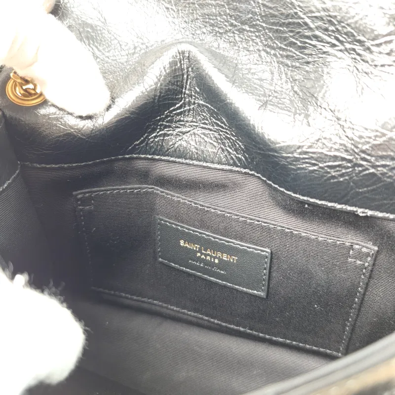 SAINT LAURENT Crossbody Bag Niki Black Waxed Leather Calfskin Mini 18 × 5 × 12.5 cm — detail view 12 of 13