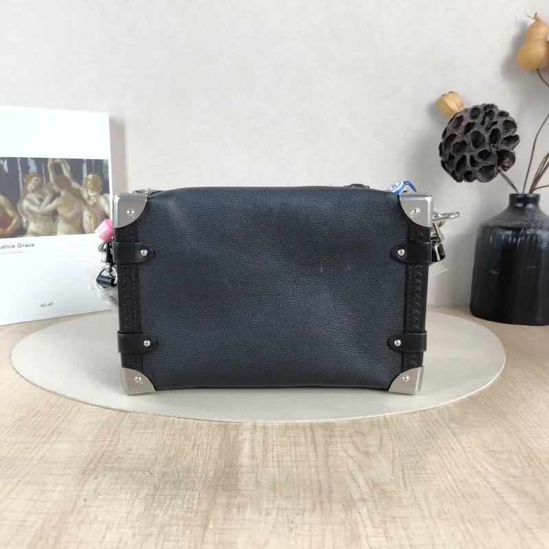 Louis Vuitton Crossbody Bag Side Trunk Box Black Calfskin Medium 23.5 × 8.5 × 16 cm — cover view 4 of 5