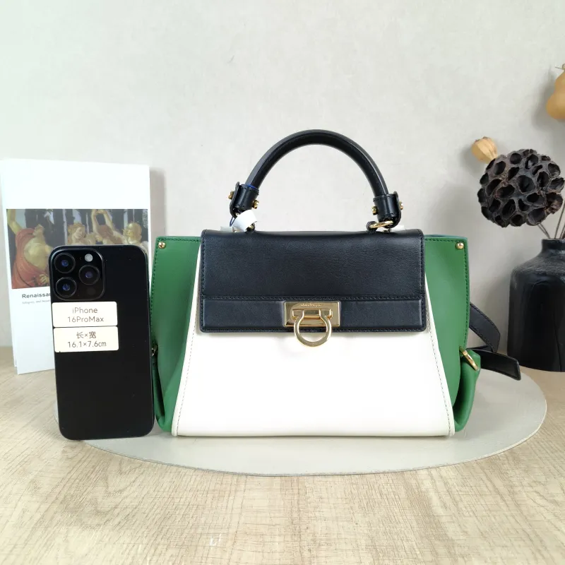 FERRAGAMO Shoulder Bag Shoulder Bag Colorblock Calfskin One Size24 × 13 × 17 cm — cover view 3 of 5