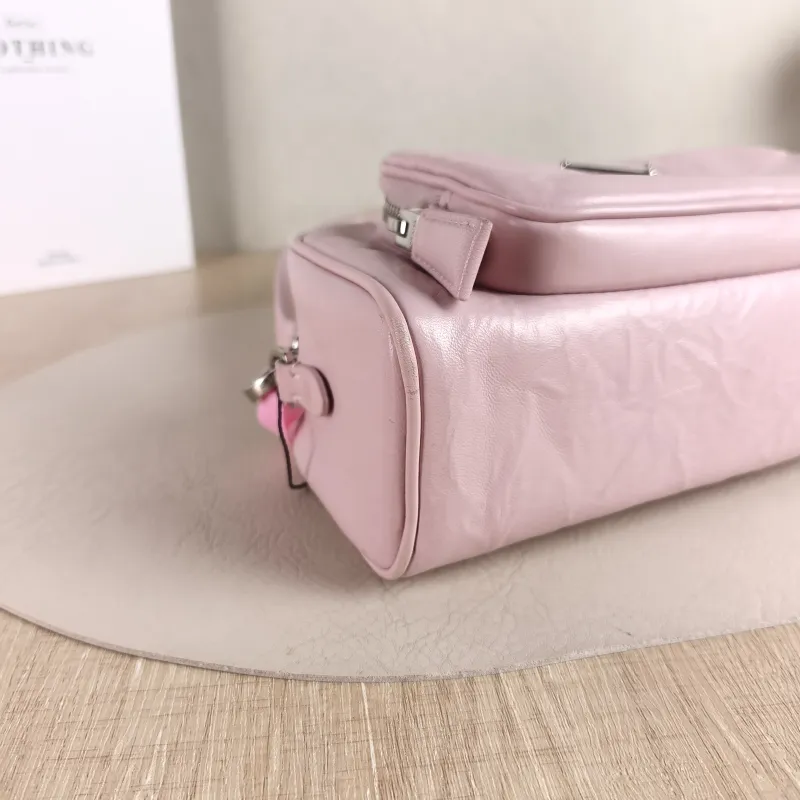 PRADA Crossbody Bag Camera Bag Pink Lambskin One Size 23 × 7 × 10 cm — detail view 5 of 13