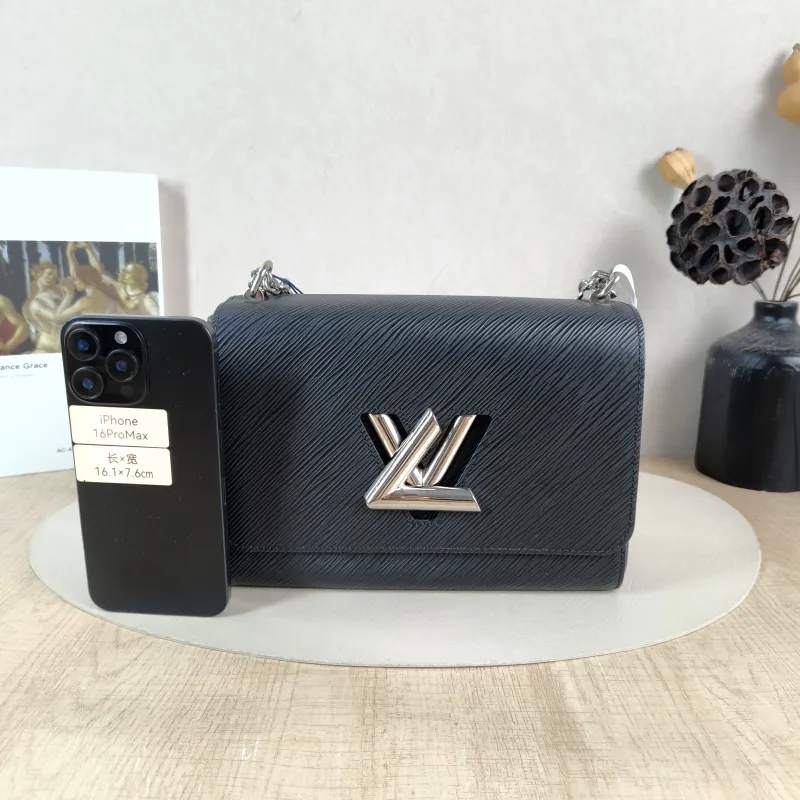 Louis Vuitton Crossbody Bag Twist Black Epi Embossed Calfskin Medium 23 × 9.5 × 17 cm — cover view 6 of 6