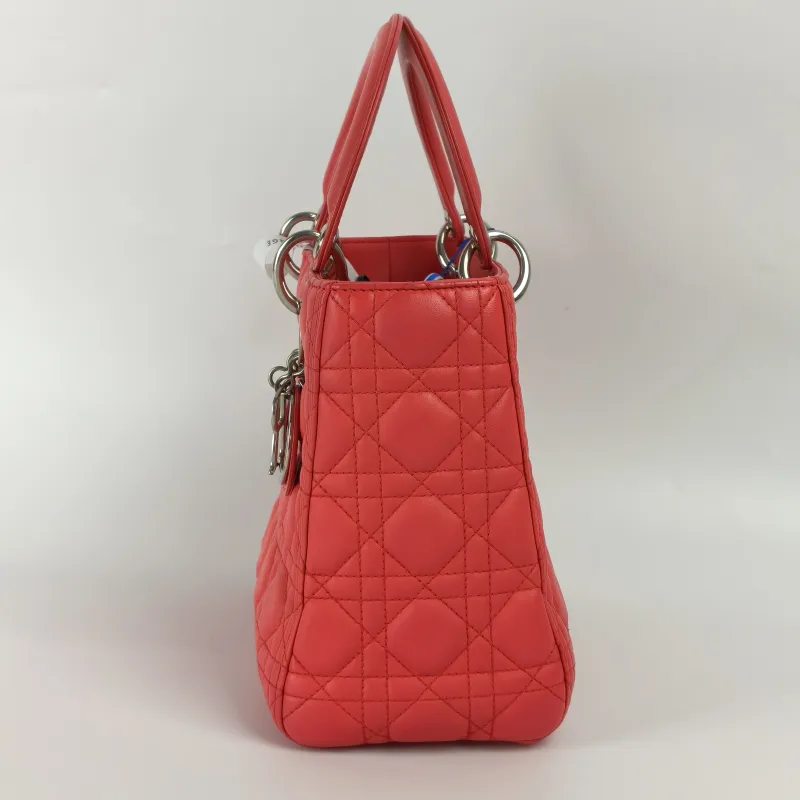 DIOR Top Handle Bag Lady Lady Dior Bag Pink Lambskin24 × 12 × 21 cm — detail view 19 of 25